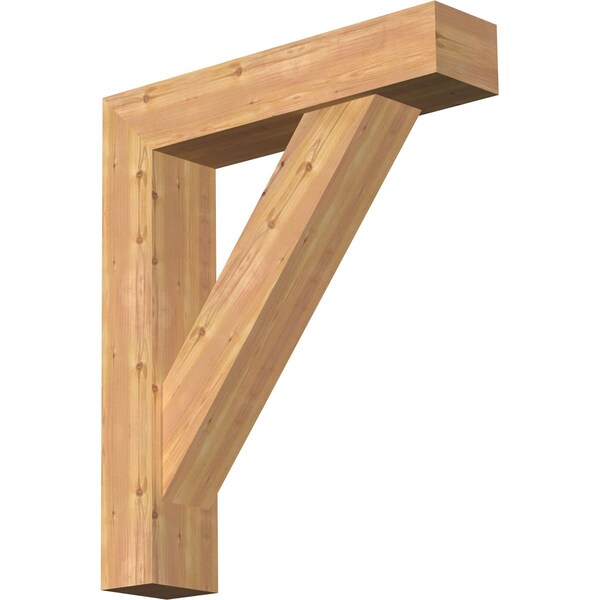 Ekena Millwork Traditional Block Smooth Bracket w/ Offset Brace, Western Red Cedar, 7 1/2"W x 34"D x 40"H BKT0806X34X40TRA05SWR - main